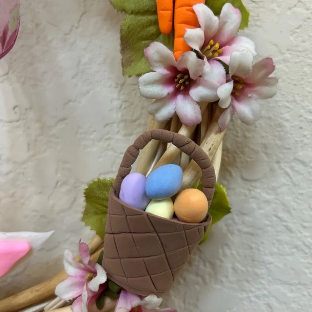 Easter Wreath- Cold Porcelain-Handmade. NWOT